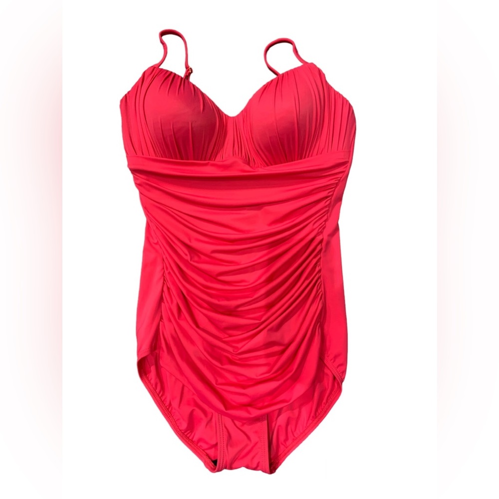 Fit4u Hot Pink Shirred One Piece Swimwear